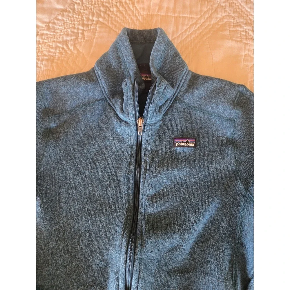 Patagonia Youth Boys Girls Medium Size 12 Better Sweater Zip Jacket Teal Blue